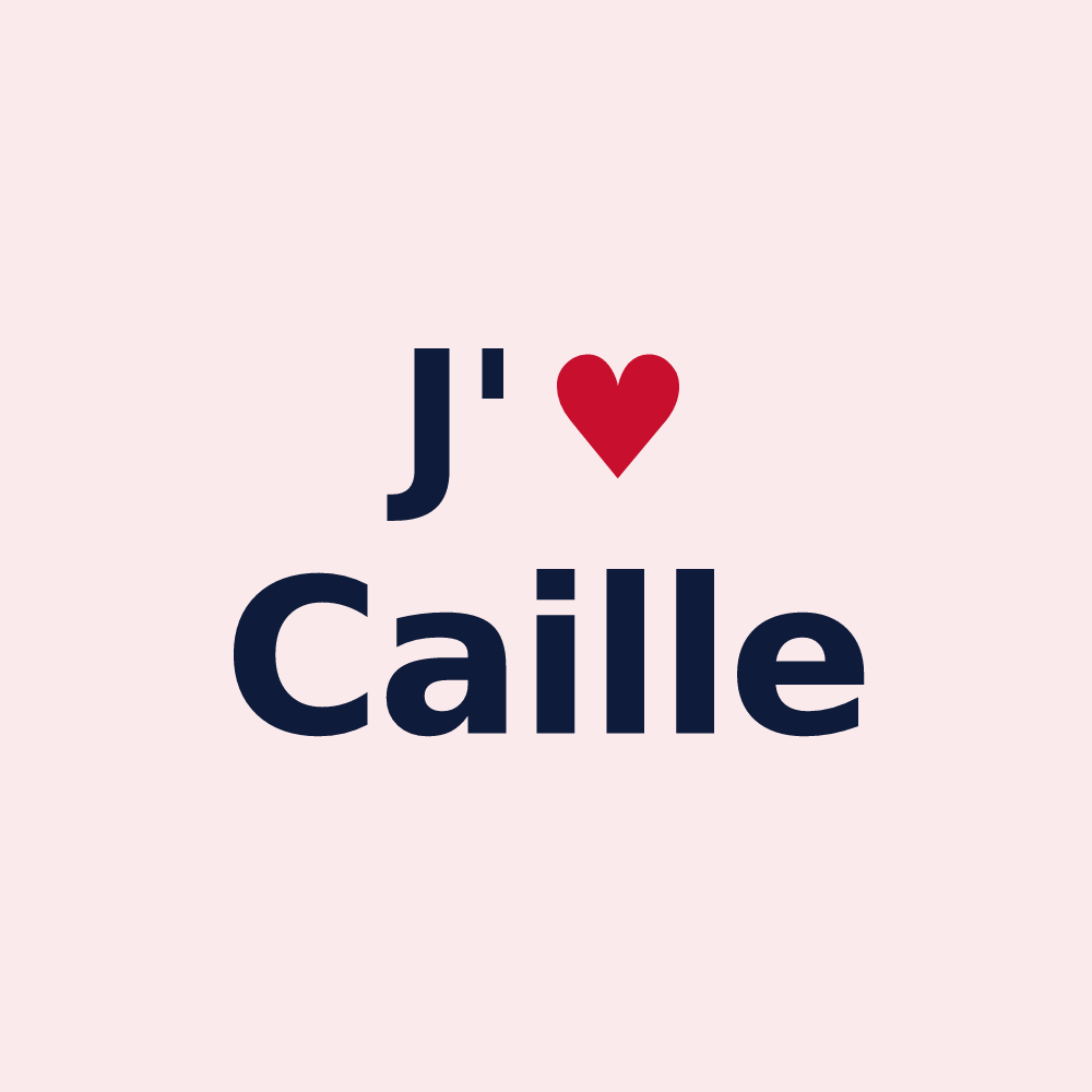 Magnet personnalisé Caille — design « J'aime Caille » imprimé sur le magnet