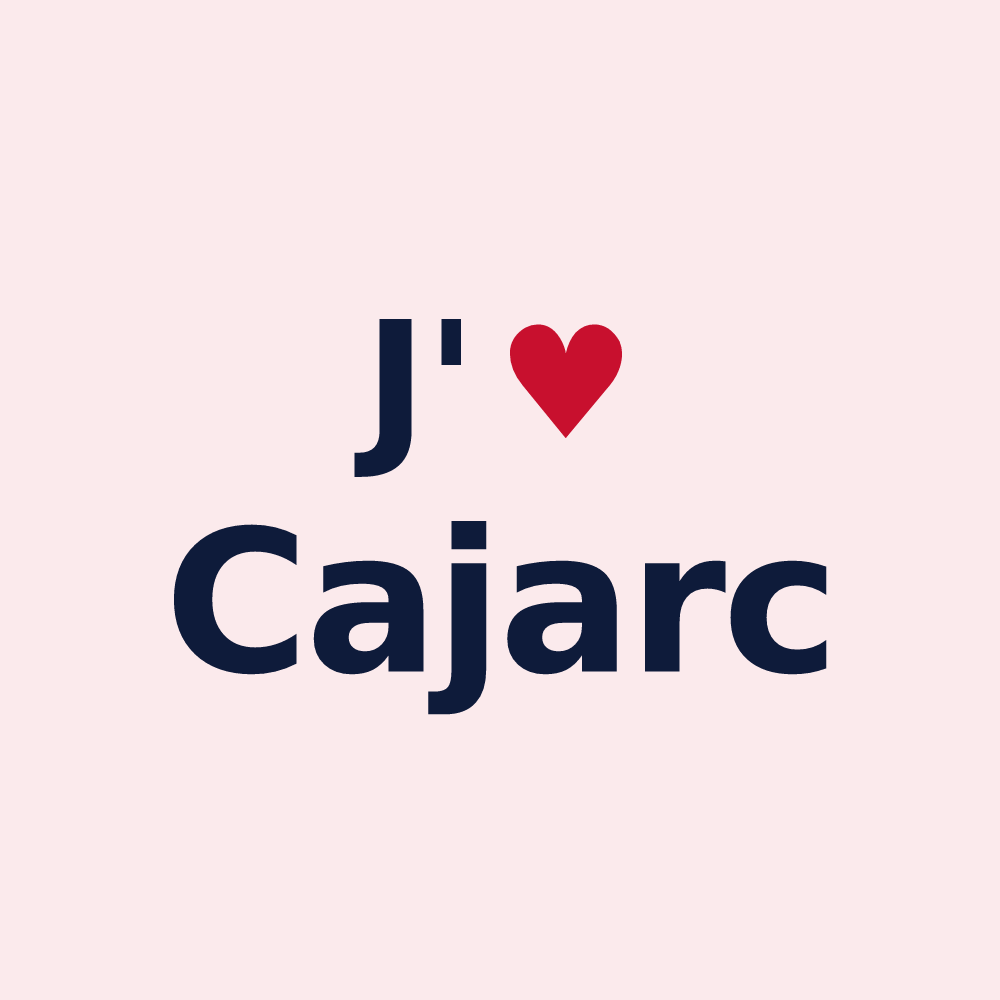 Magnet personnalisé Cajarc — design J'aime Cajarc