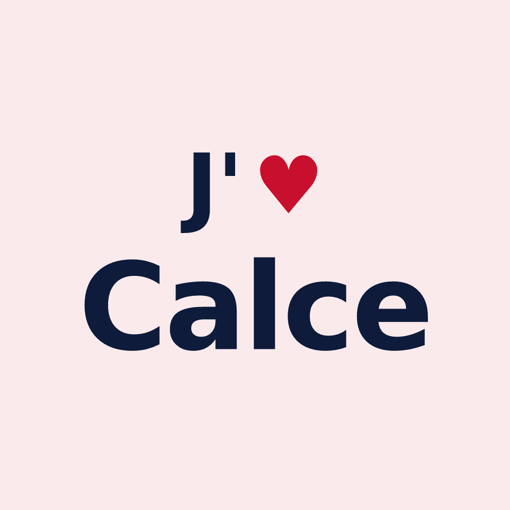Magnet personnalisé Calce — design « J'aime Calce » imprimé sur le magnet