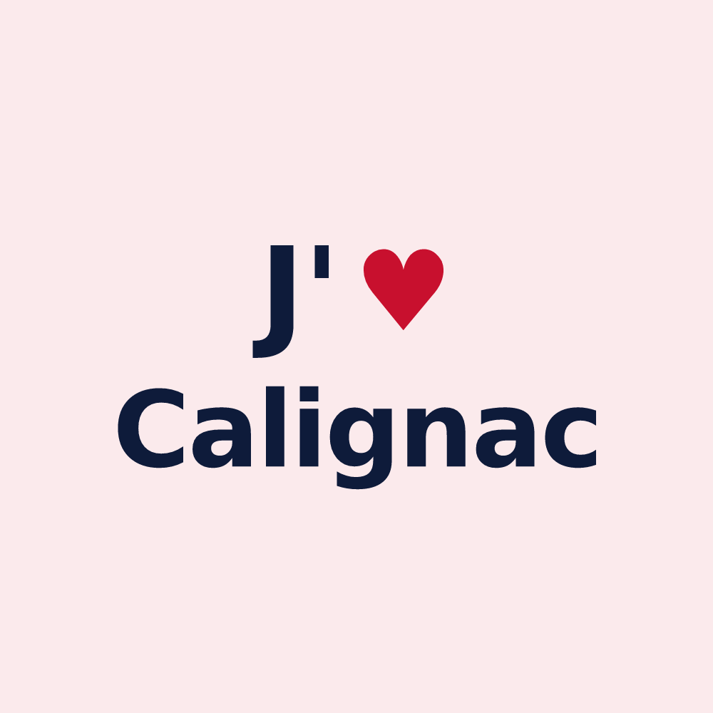 Magnet personnalisé Calignac — design J'aime Calignac
