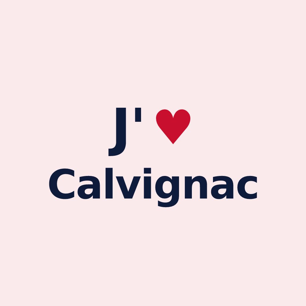 Magnet personnalisé Calvignac — design J'aime Calvignac