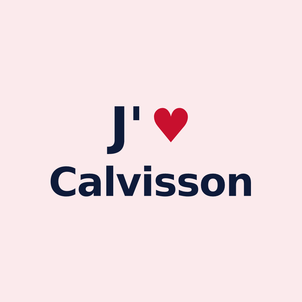 Magnet personnalisé Calvisson — design J'aime Calvisson
