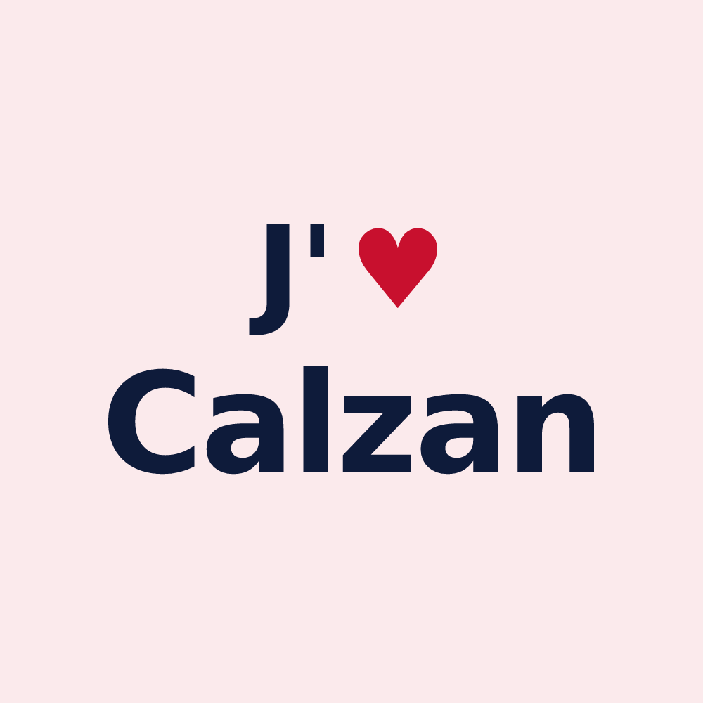 Magnet personnalisé Calzan — design J'aime Calzan