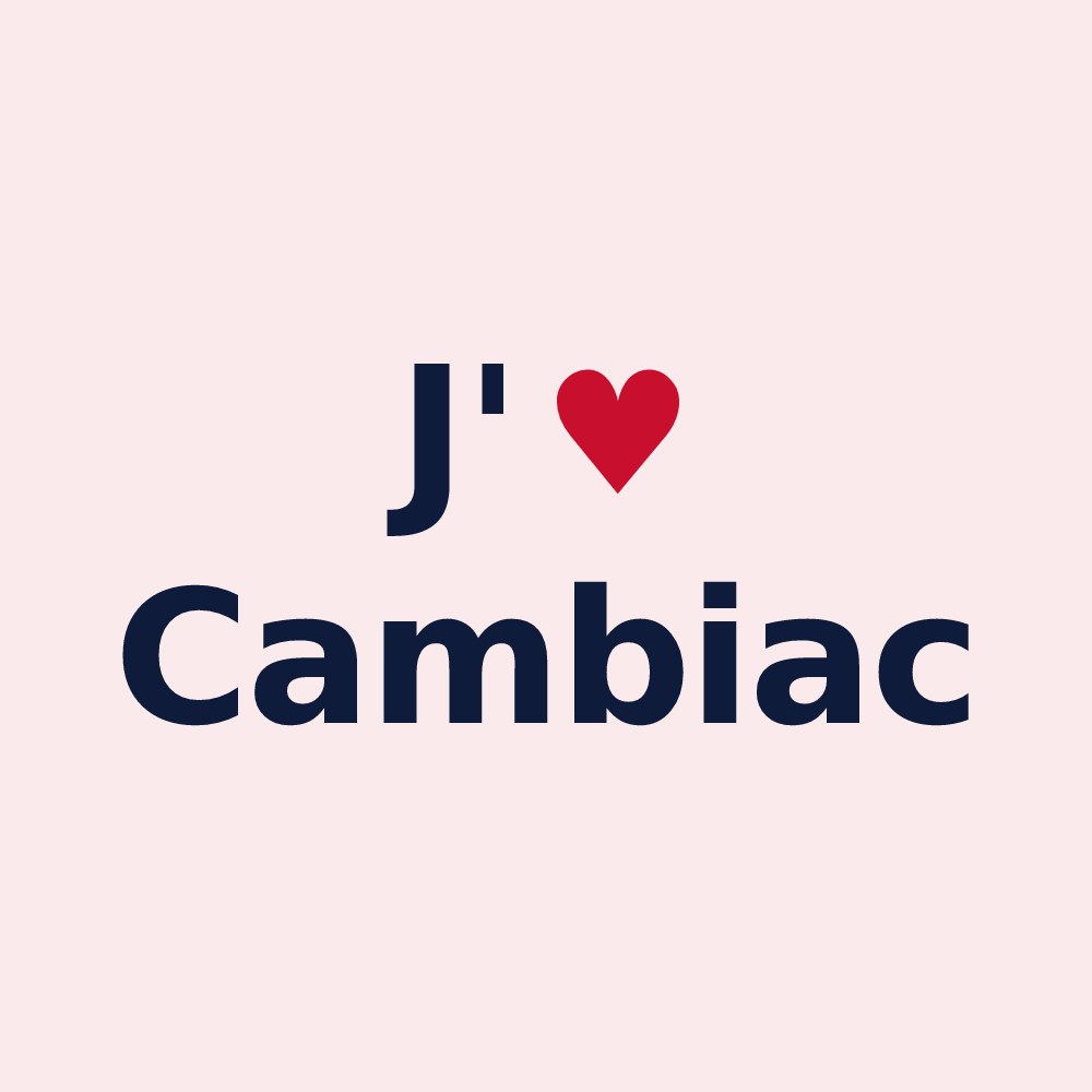 Magnet personnalisé Cambiac — design J'aime Cambiac