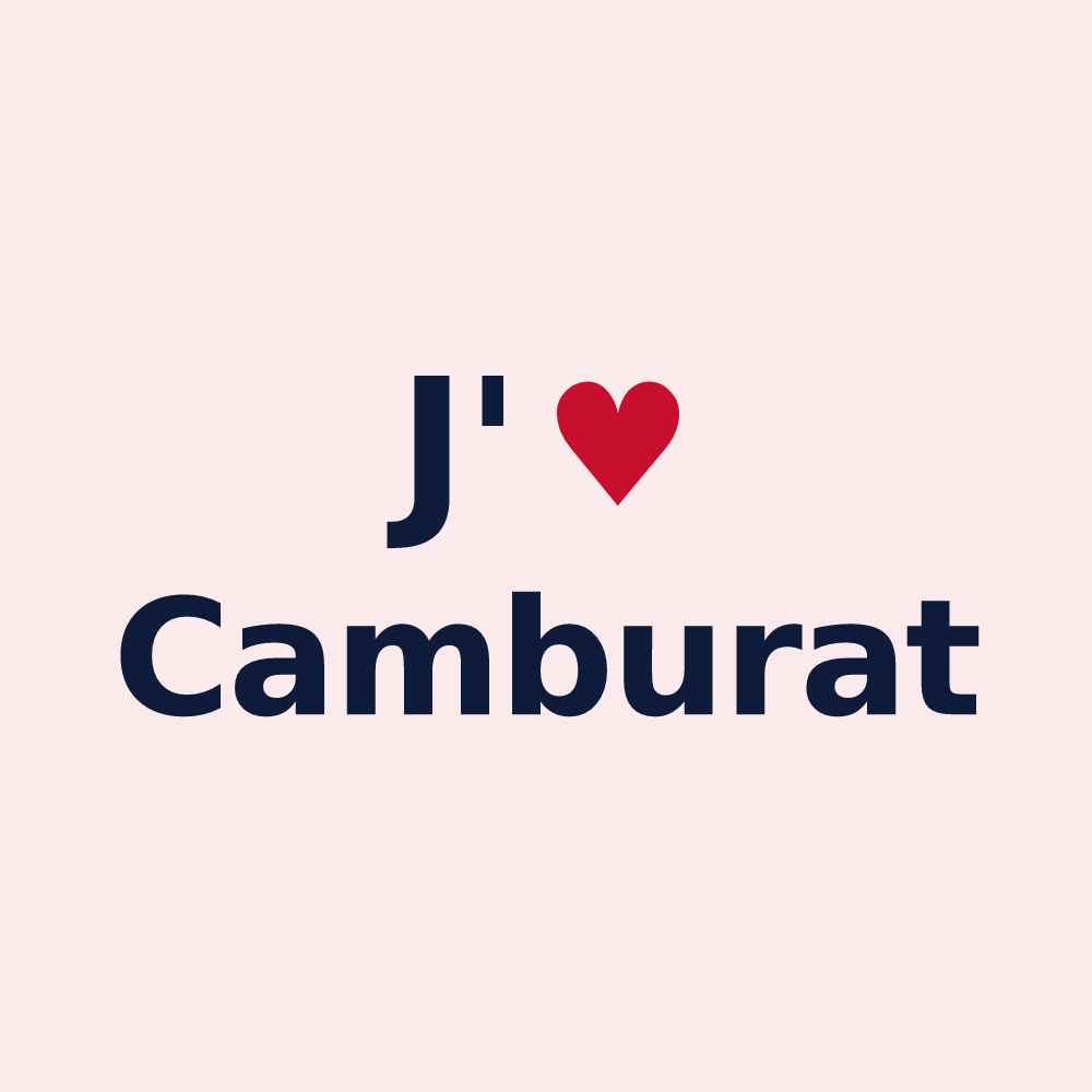 Magnet personnalisé Camburat — design J'aime Camburat