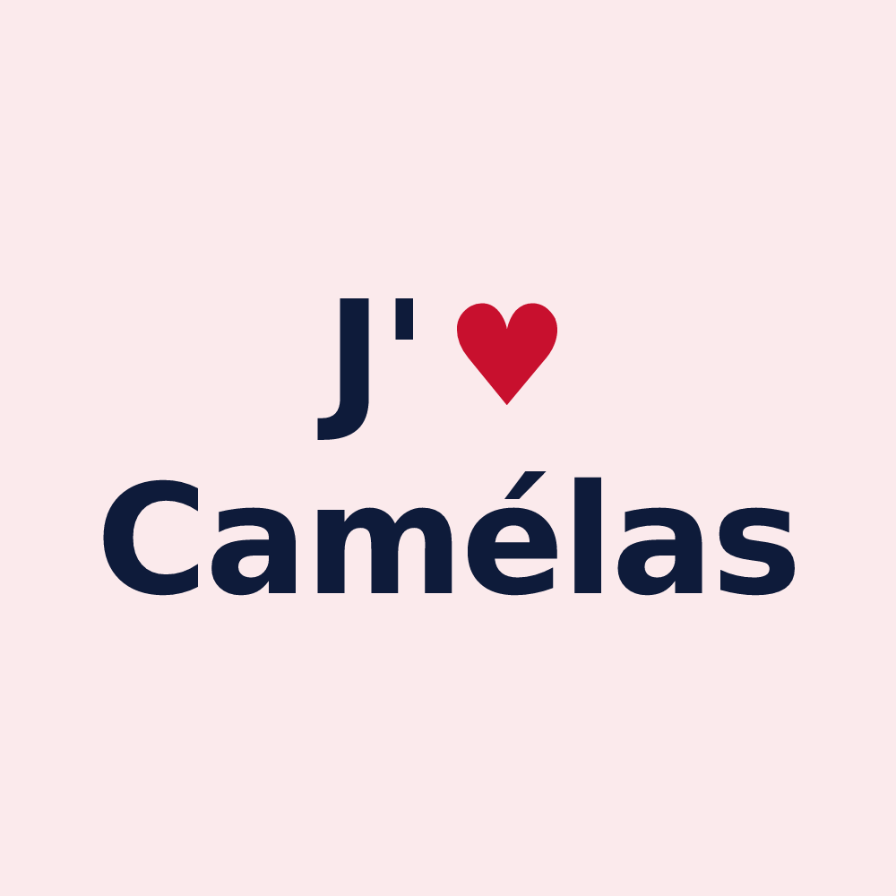 Magnet personnalisé Camélas — design J'aime Camélas