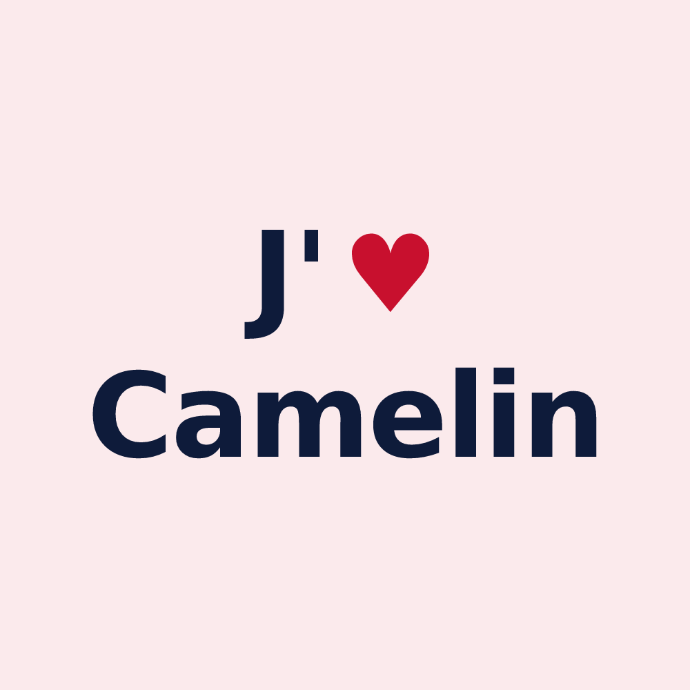 Magnet personnalisé Camelin — design J'aime Camelin