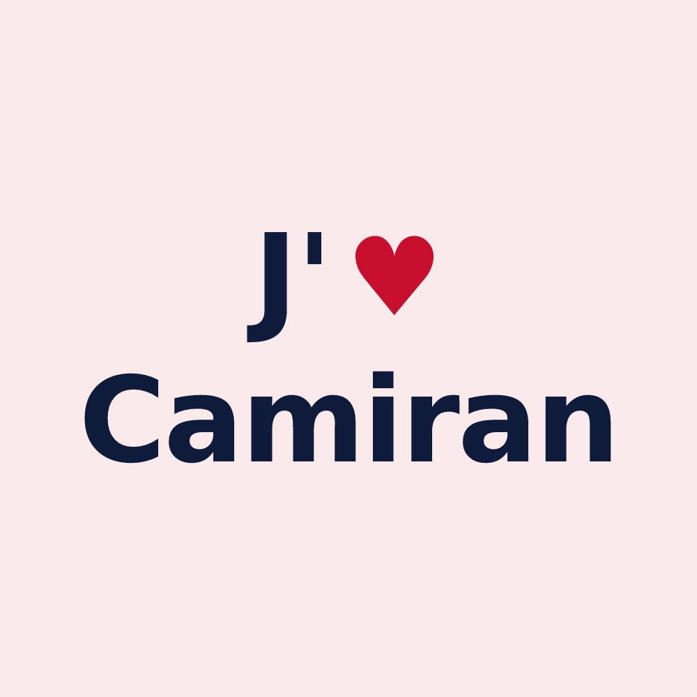 Magnet personnalisé Camiran — design J'aime Camiran