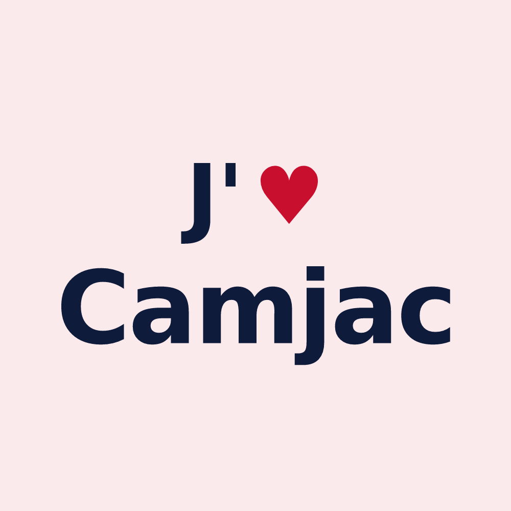 Magnet personnalisé Camjac — design J'aime Camjac