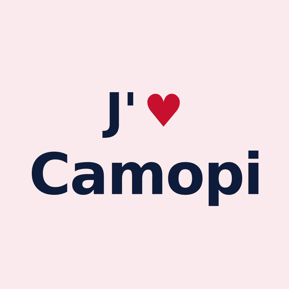 Magnet personnalisé Camopi — design J'aime Camopi