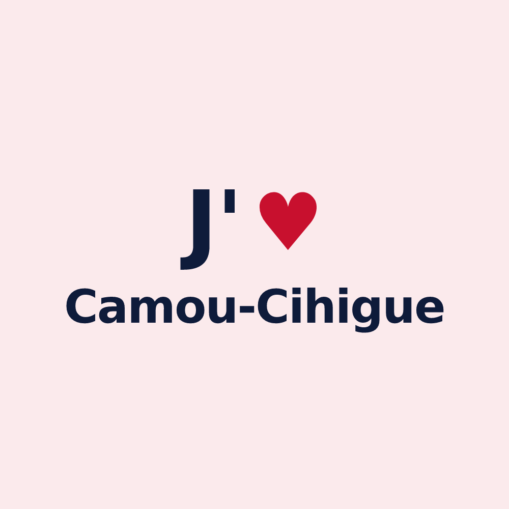 Magnet personnalisé Camou-Cihigue — design J'aime Camou-Cihigue
