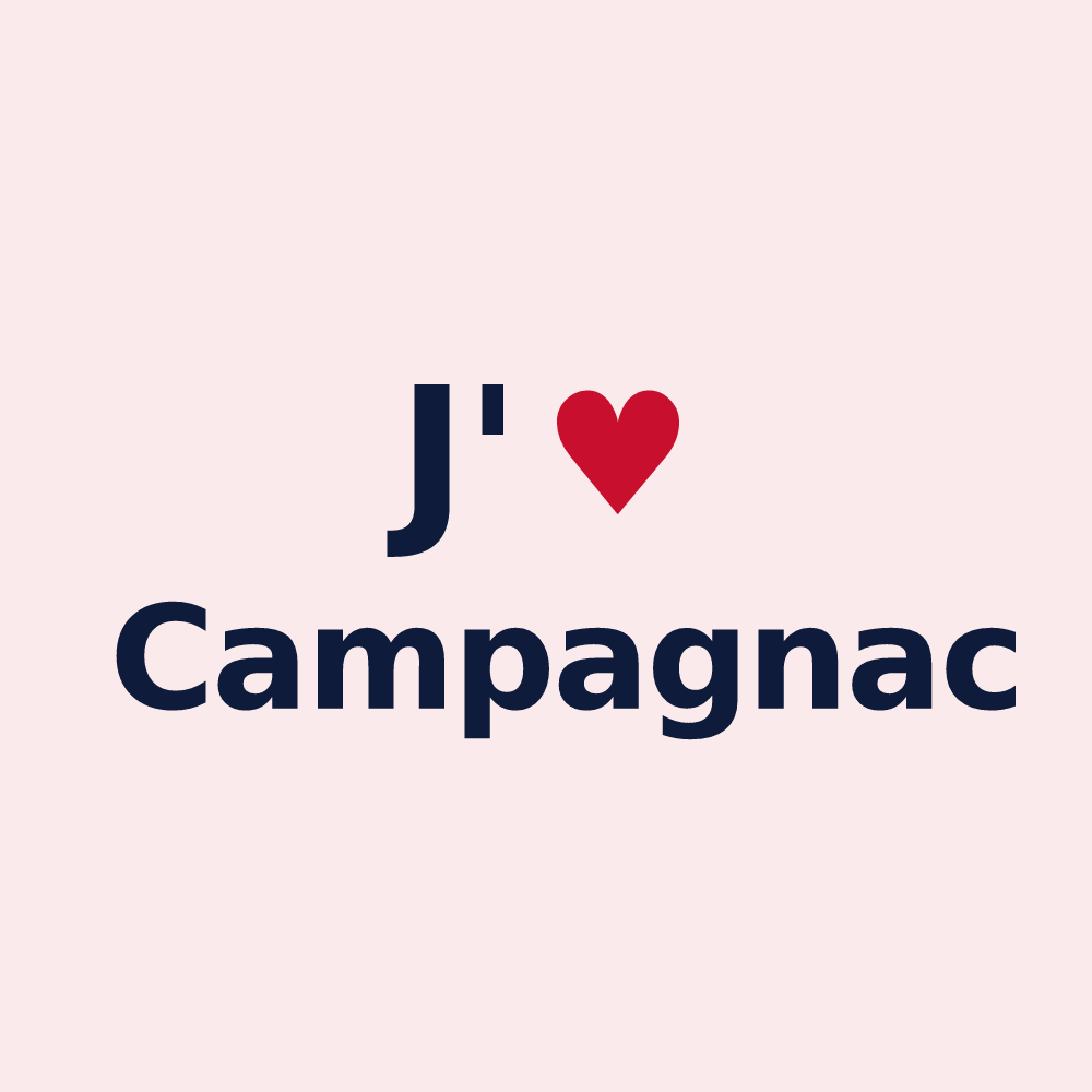 Magnet personnalisé Campagnac — design « J'aime Campagnac » imprimé sur le magnet