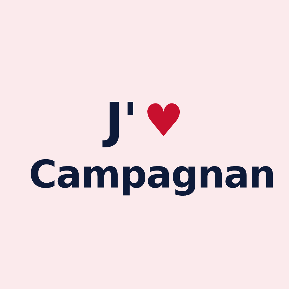 Magnet personnalisé Campagnan — design J'aime Campagnan