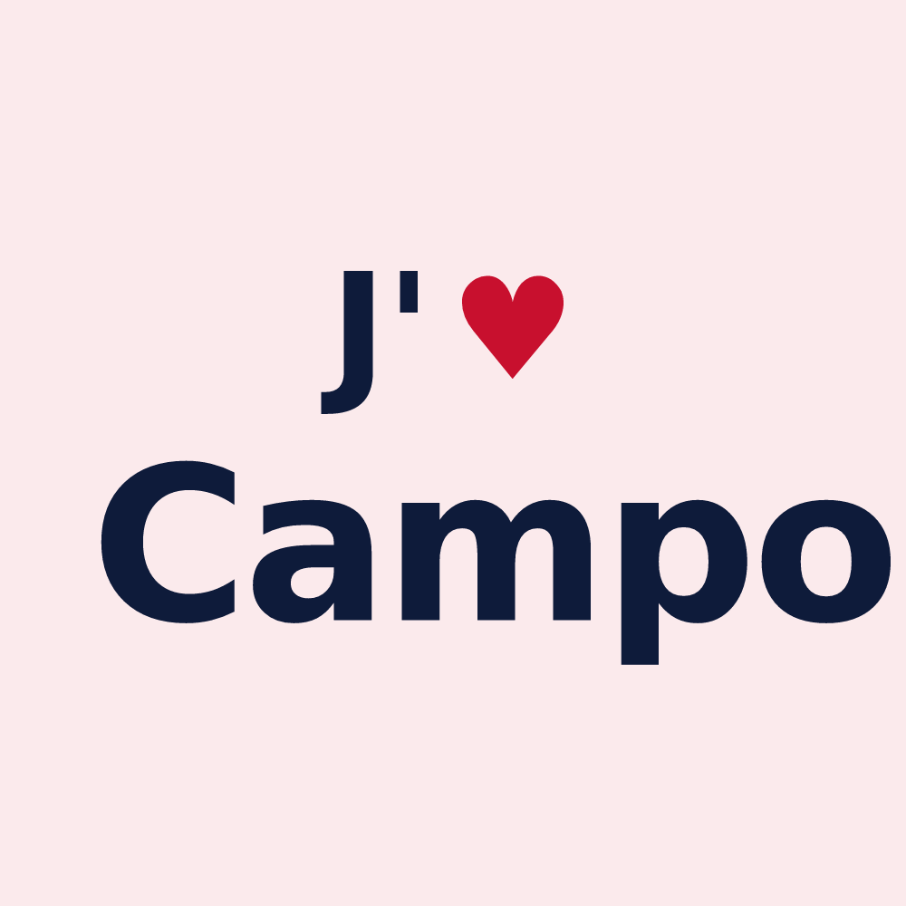 Magnet personnalisé Campo — design « J'aime Campo » imprimé sur le magnet