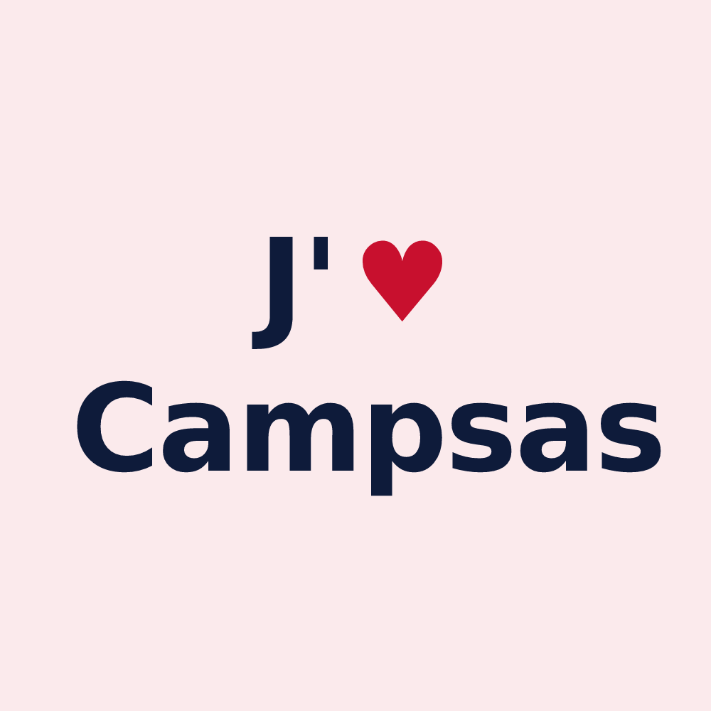 Magnet personnalisé Campsas — design J'aime Campsas