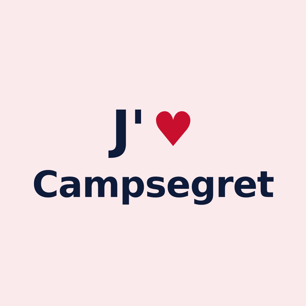 Magnet personnalisé Campsegret — design J'aime Campsegret