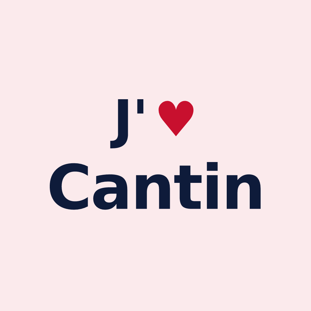 Magnet personnalisé Cantin — design « J'aime Cantin » imprimé sur le magnet