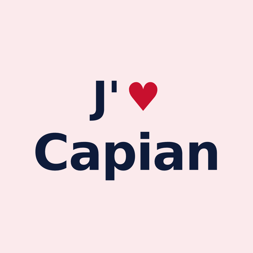Magnet personnalisé Capian — design J'aime Capian