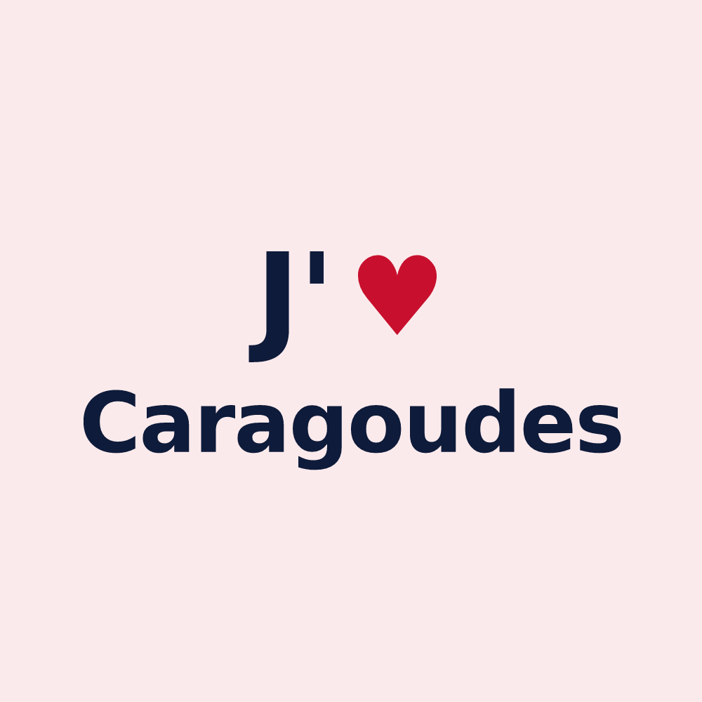 Magnet personnalisé Caragoudes — design J'aime Caragoudes