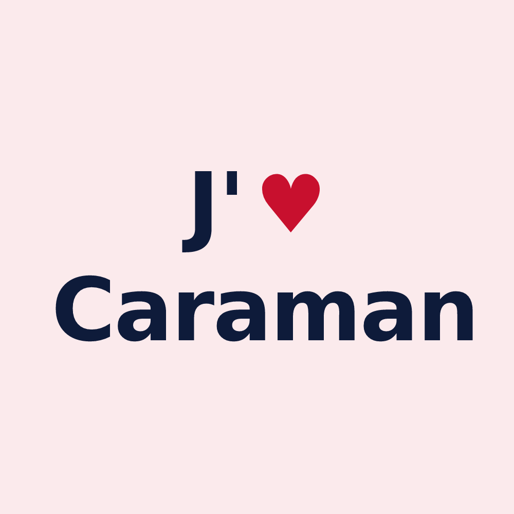Magnet personnalisé Caraman — design J'aime Caraman
