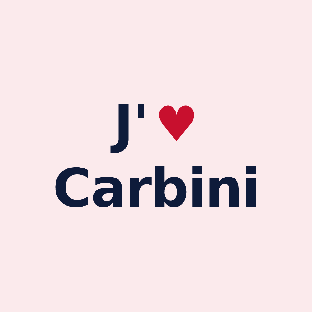 Magnet personnalisé Carbini — design « J'aime Carbini » imprimé sur le magnet