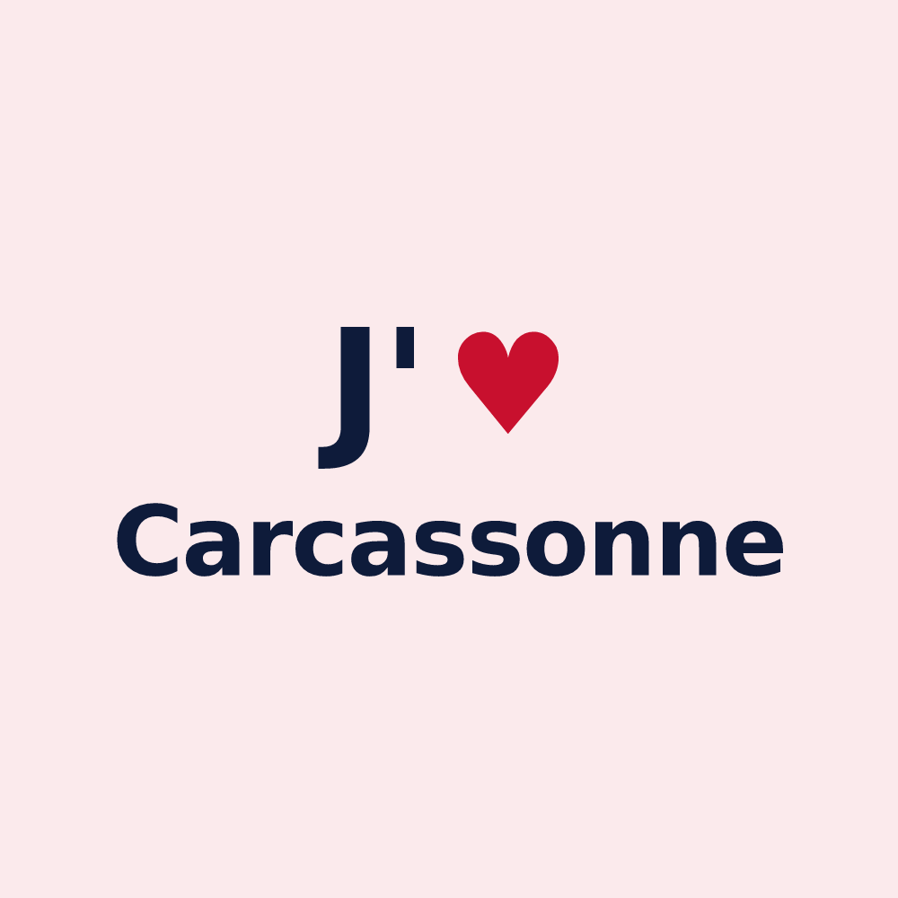 Magnet personnalisé Carcassonne — design « J'aime Carcassonne » imprimé sur le magnet