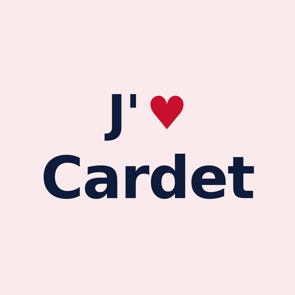 Magnet personnalisé Cardet — design « J'aime Cardet » imprimé sur le magnet