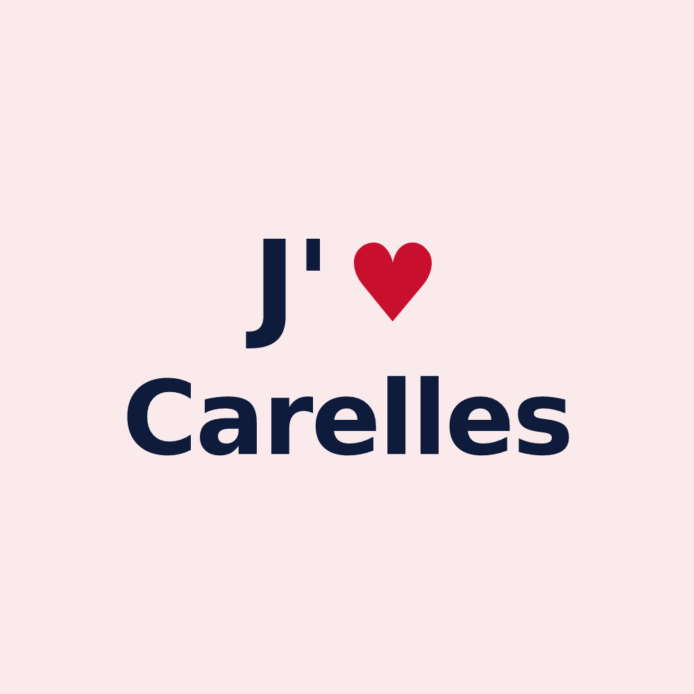 Magnet personnalisé Carelles — design « J'aime Carelles » imprimé sur le magnet