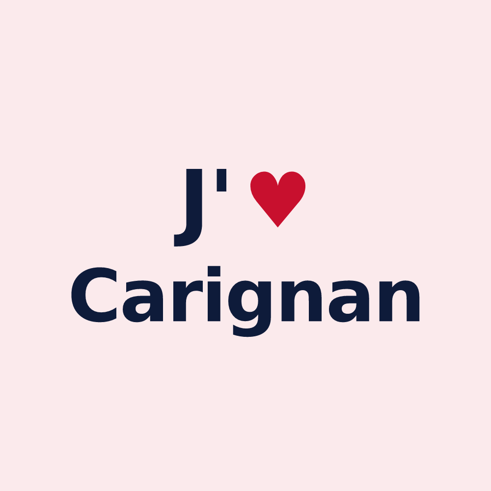 Magnet personnalisé Carignan — design J'aime Carignan