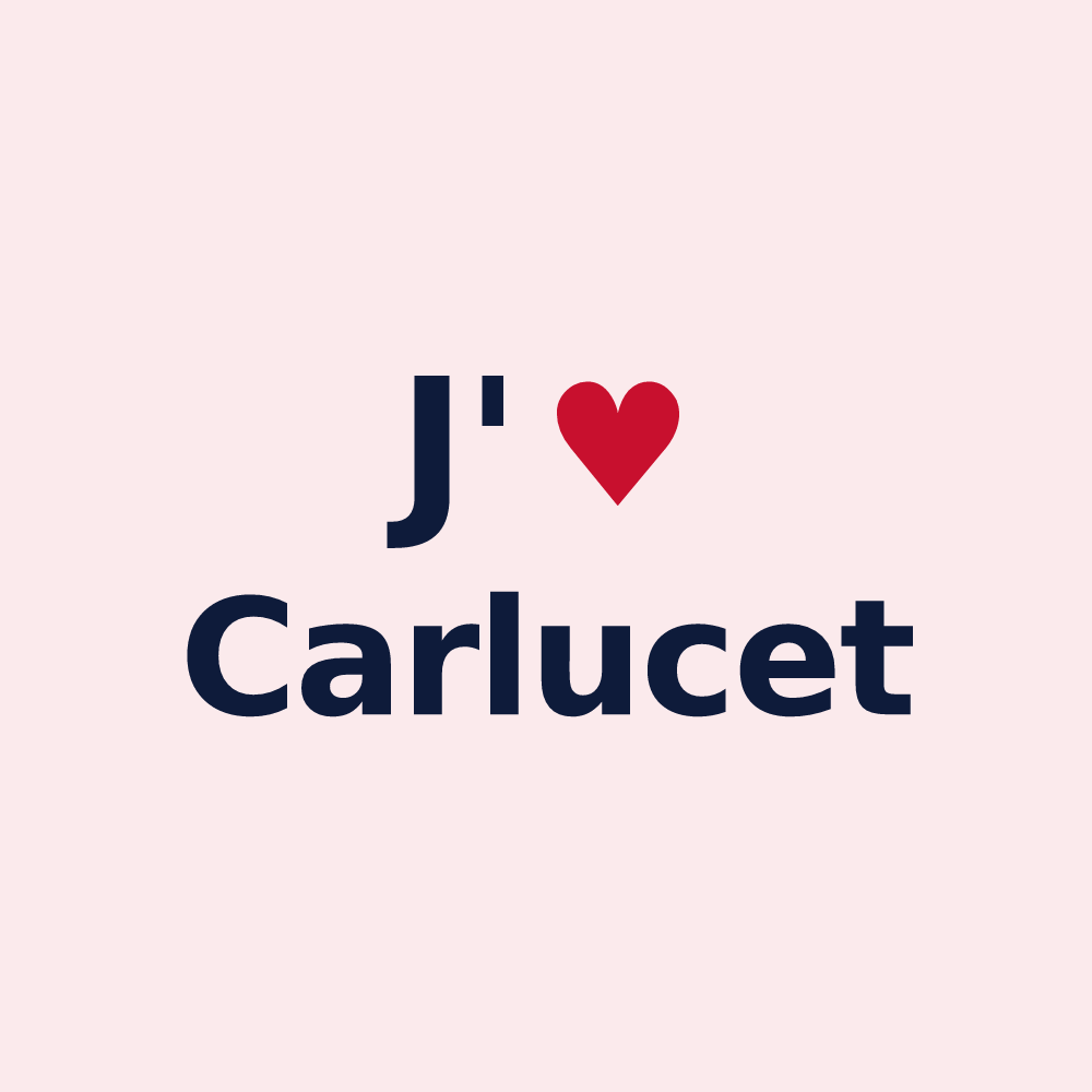 Magnet personnalisé Carlucet — design « J'aime Carlucet » imprimé sur le magnet
