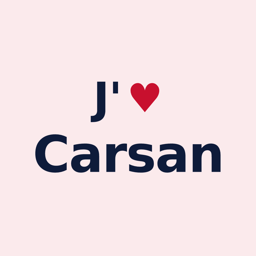 Magnet personnalisé Carsan — design J'aime Carsan