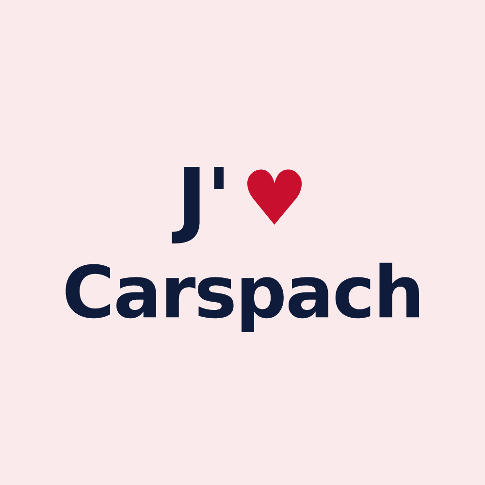 Magnet personnalisé Carspach — design « J'aime Carspach » imprimé sur le magnet