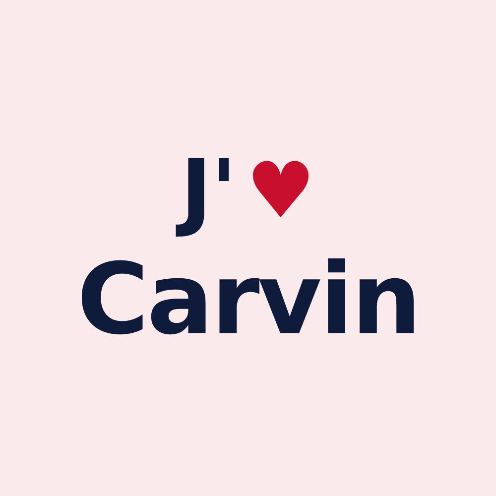 Magnet personnalisé Carvin — design J'aime Carvin