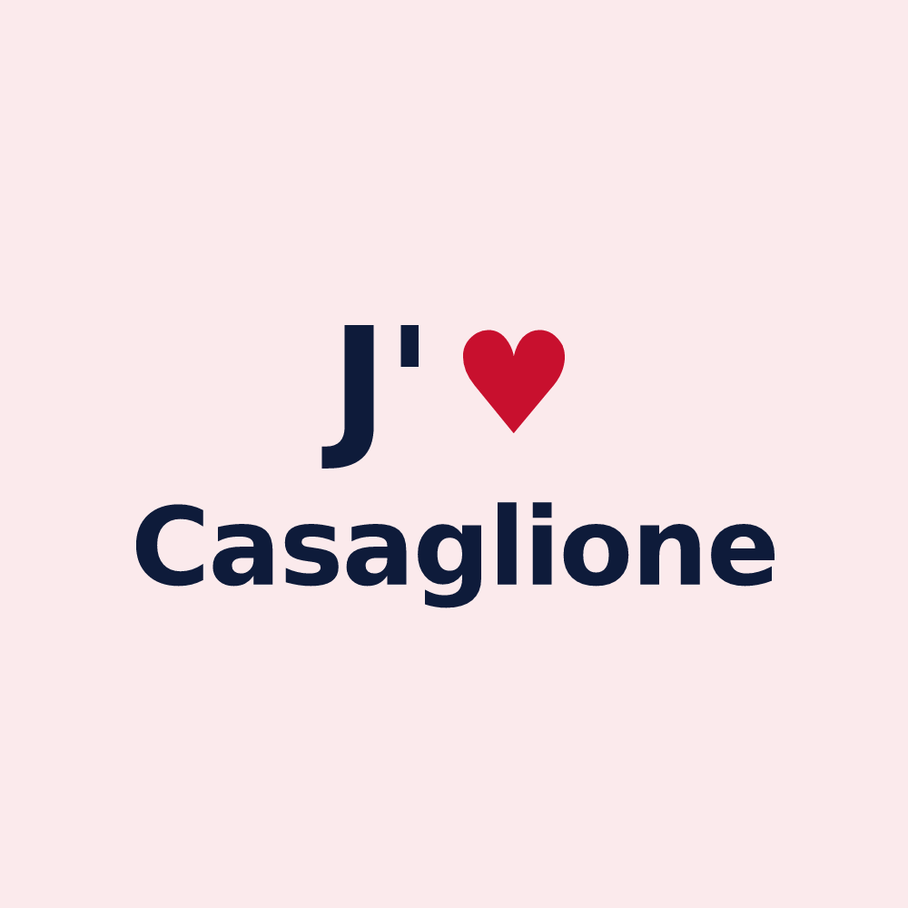 Magnet personnalisé Casaglione — design « J'aime Casaglione » imprimé sur le magnet