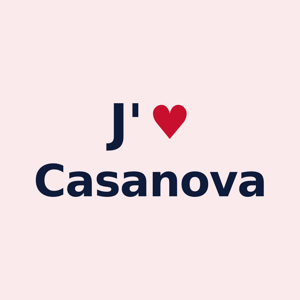 Magnet personnalisé Casanova — design J'aime Casanova