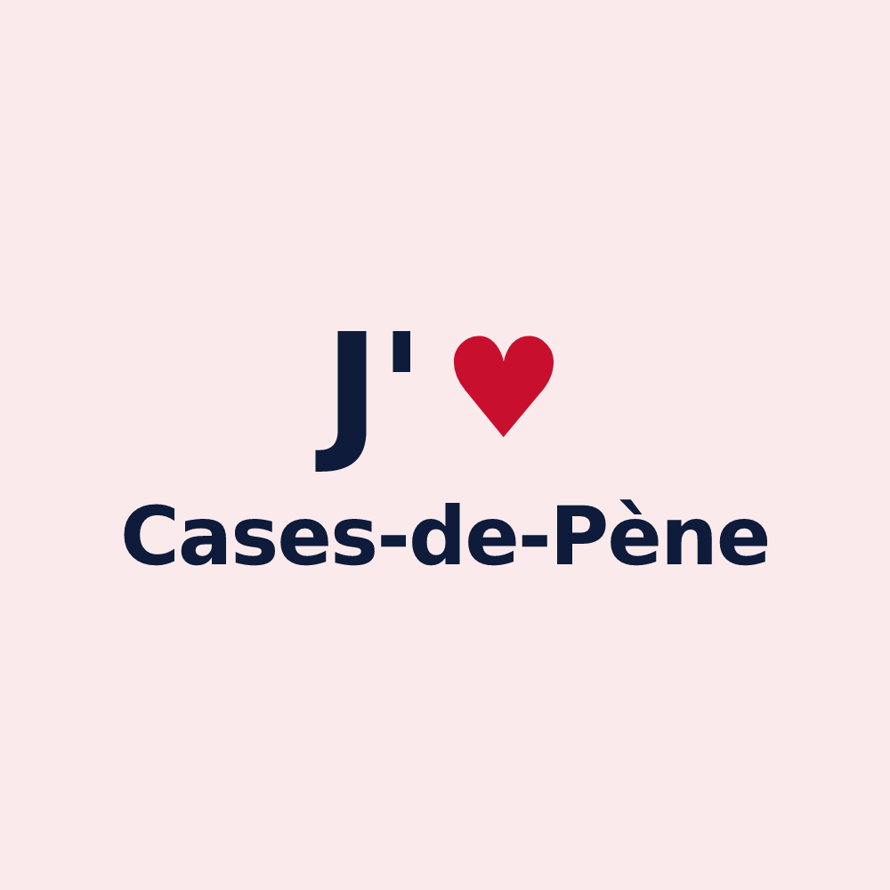 Magnet personnalisé Cases-de-Pène — design J'aime Cases-de-Pène