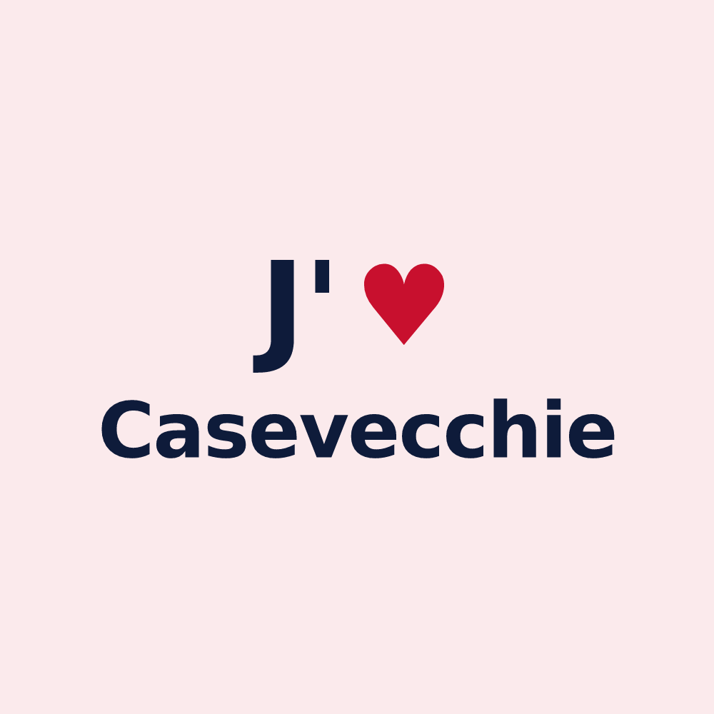 Magnet personnalisé Casevecchie — design J'aime Casevecchie