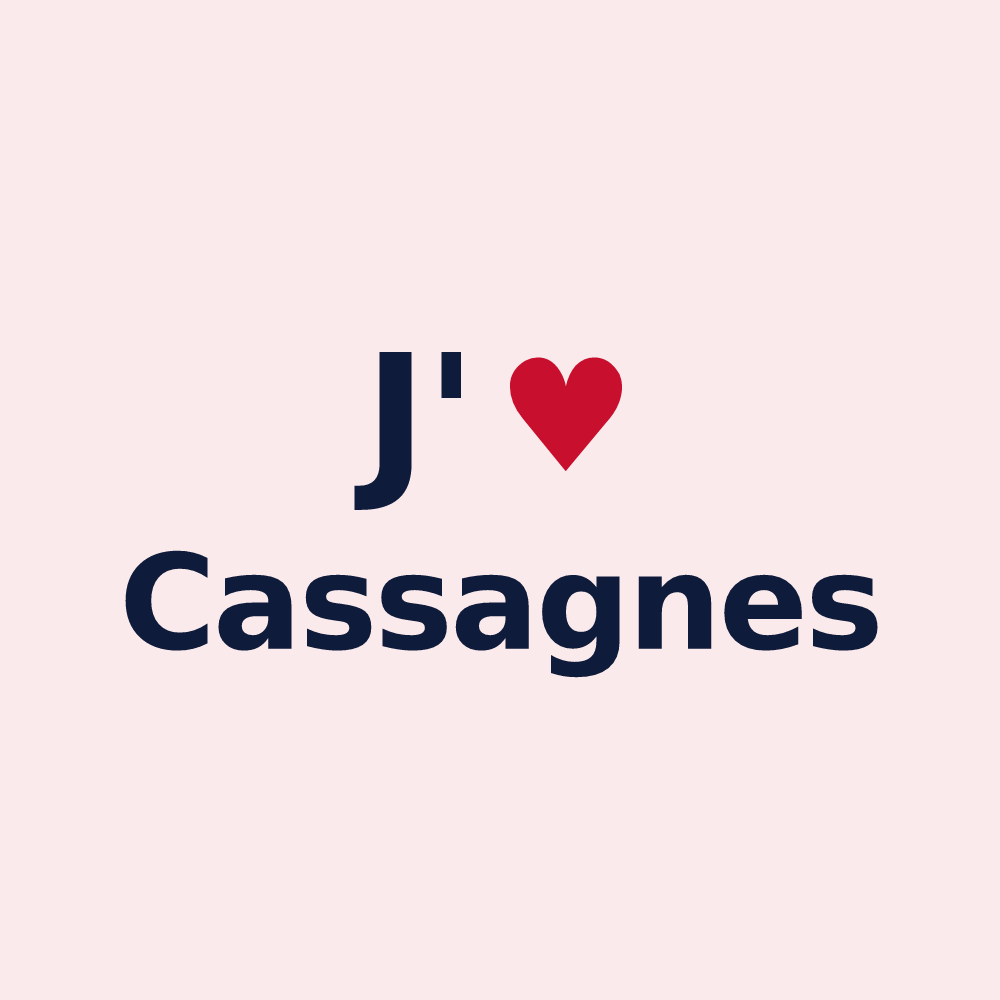 Magnet personnalisé Cassagnes — design J'aime Cassagnes