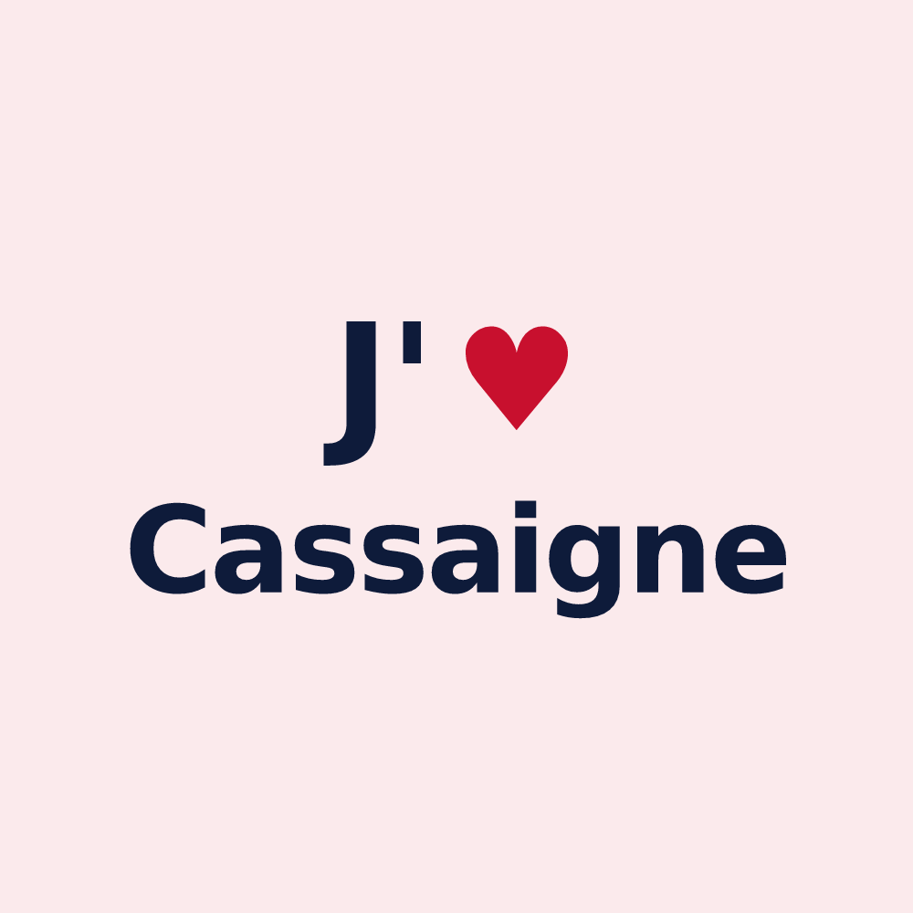 Magnet personnalisé Cassaigne — design J'aime Cassaigne