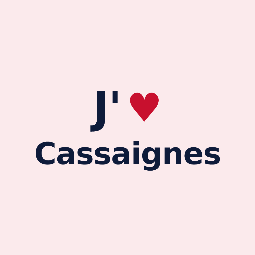 Magnet personnalisé Cassaignes — design J'aime Cassaignes