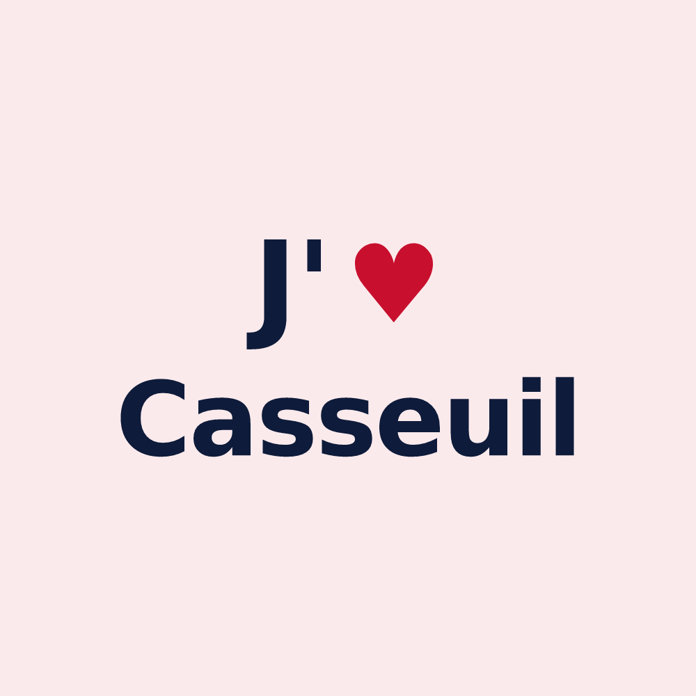 Magnet personnalisé Casseuil — design J'aime Casseuil
