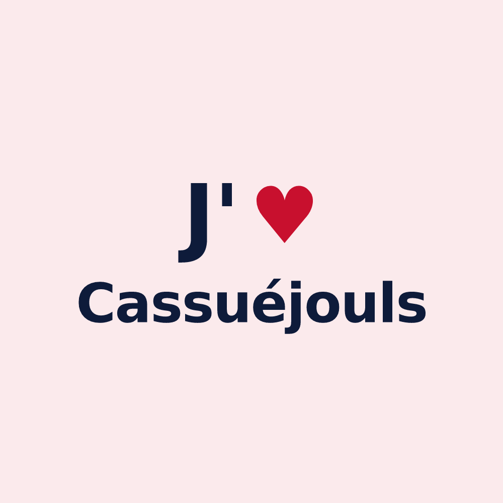 Magnet personnalisé Cassuéjouls — design J'aime Cassuéjouls
