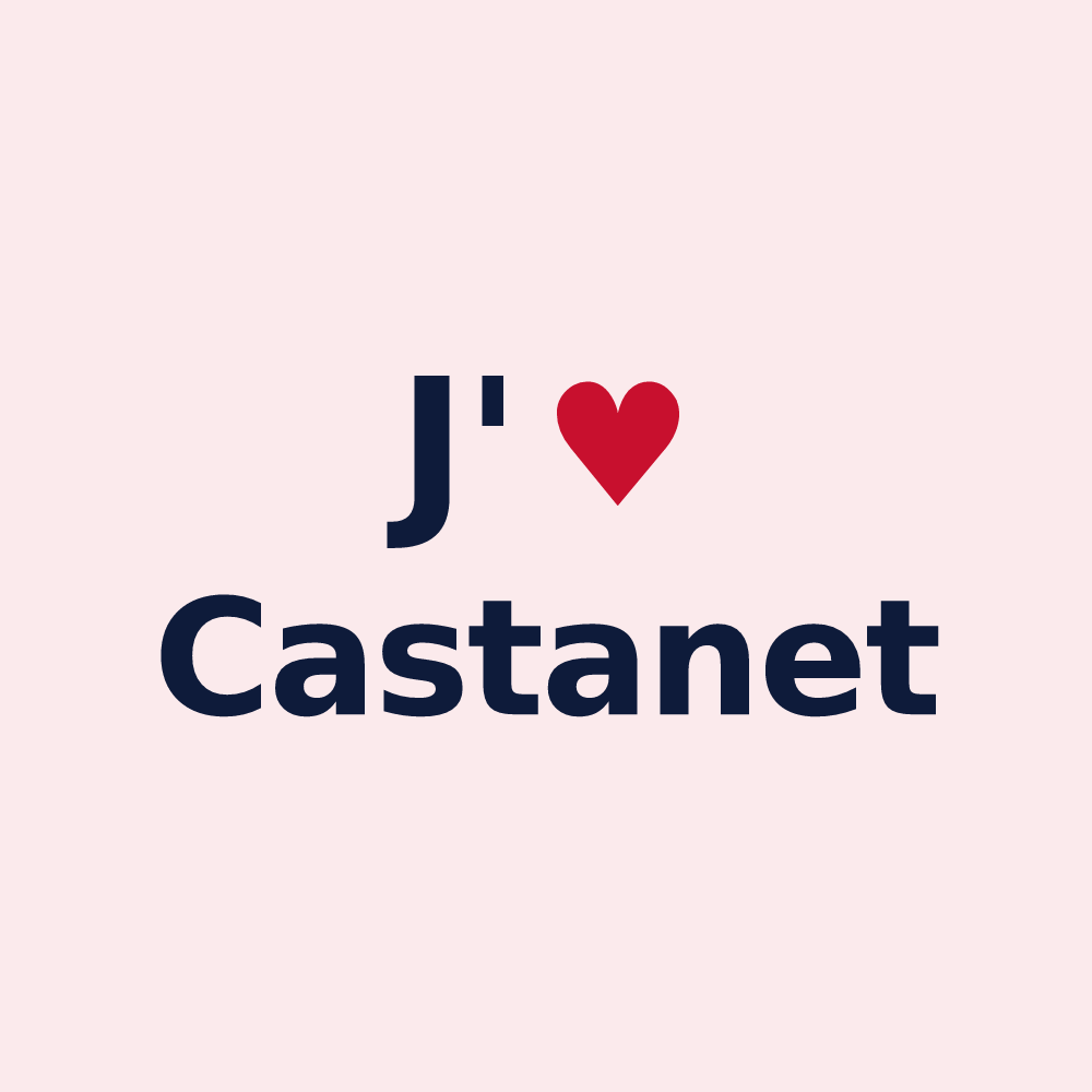Magnet personnalisé Castanet — design J'aime Castanet