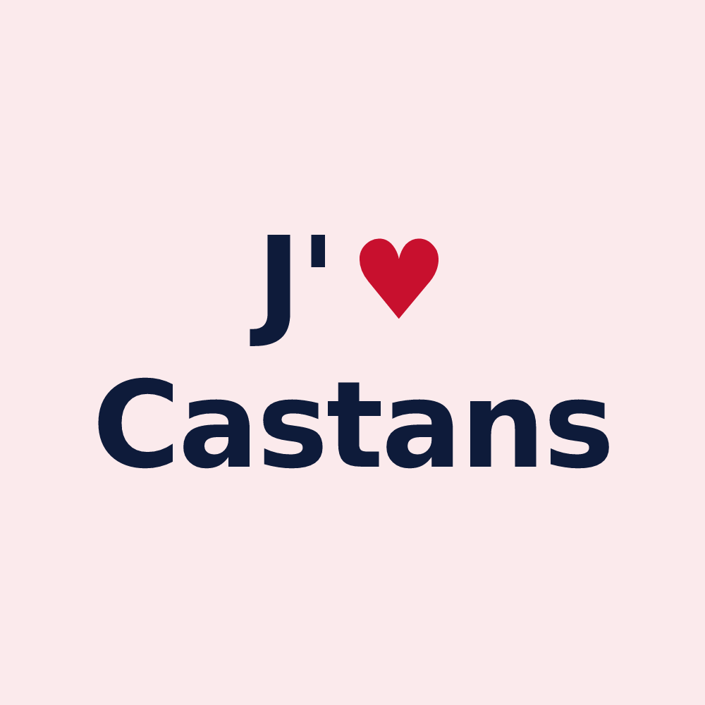 Magnet personnalisé Castans — design J'aime Castans
