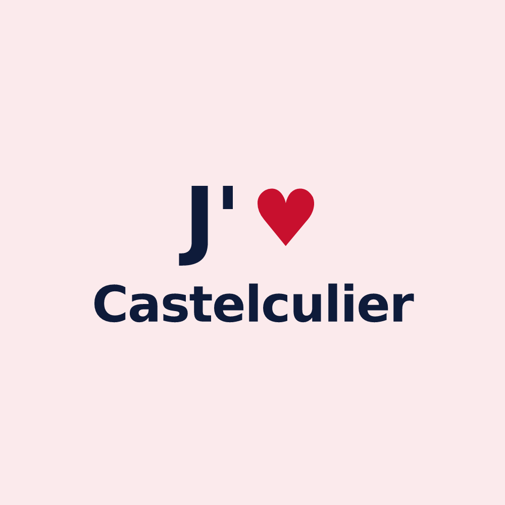 Magnet personnalisé Castelculier — design J'aime Castelculier