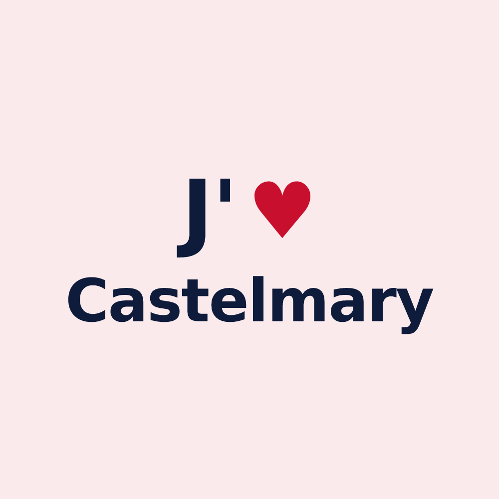 Magnet personnalisé Castelmary — design « J'aime Castelmary » imprimé sur le magnet