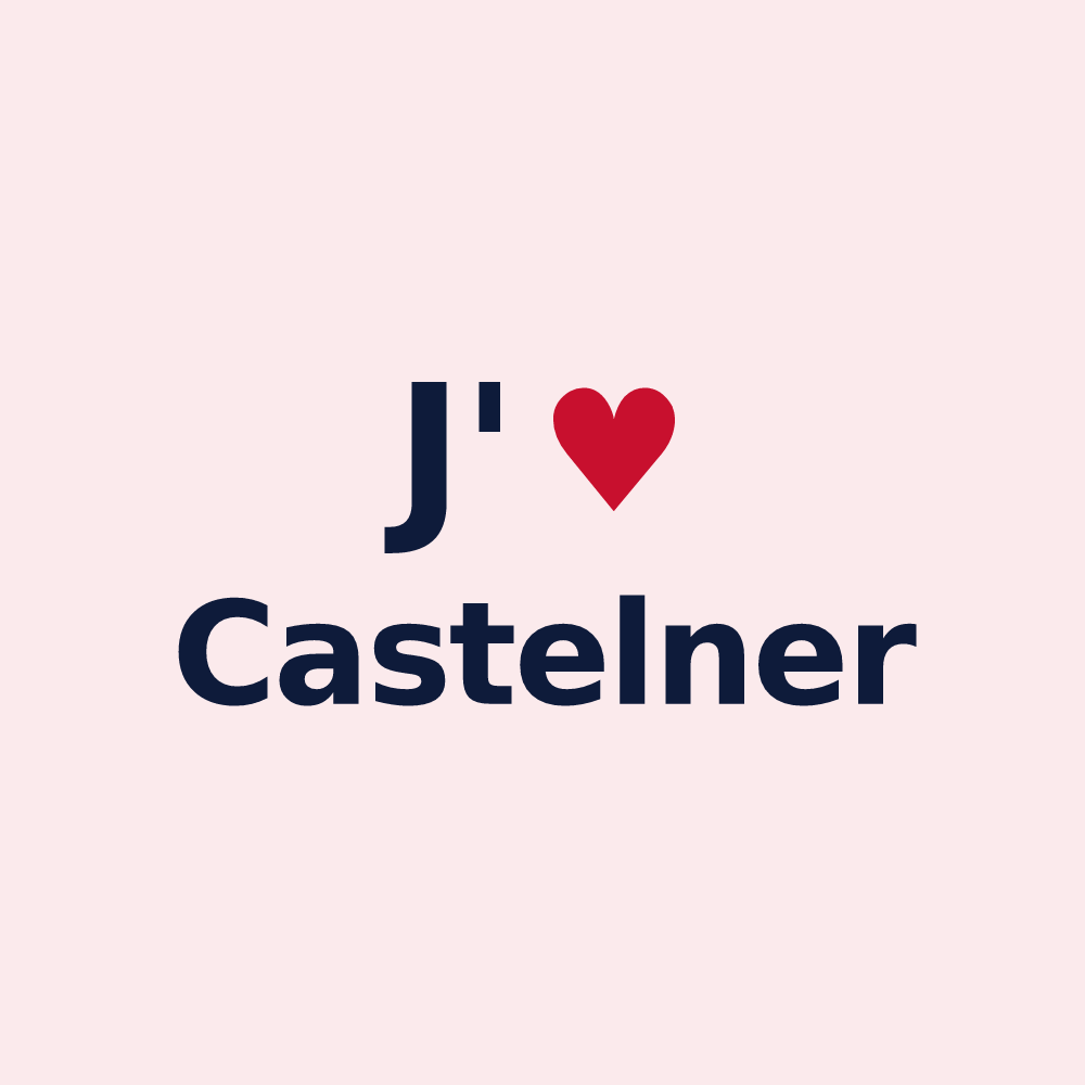 Magnet personnalisé Castelner — design J'aime Castelner