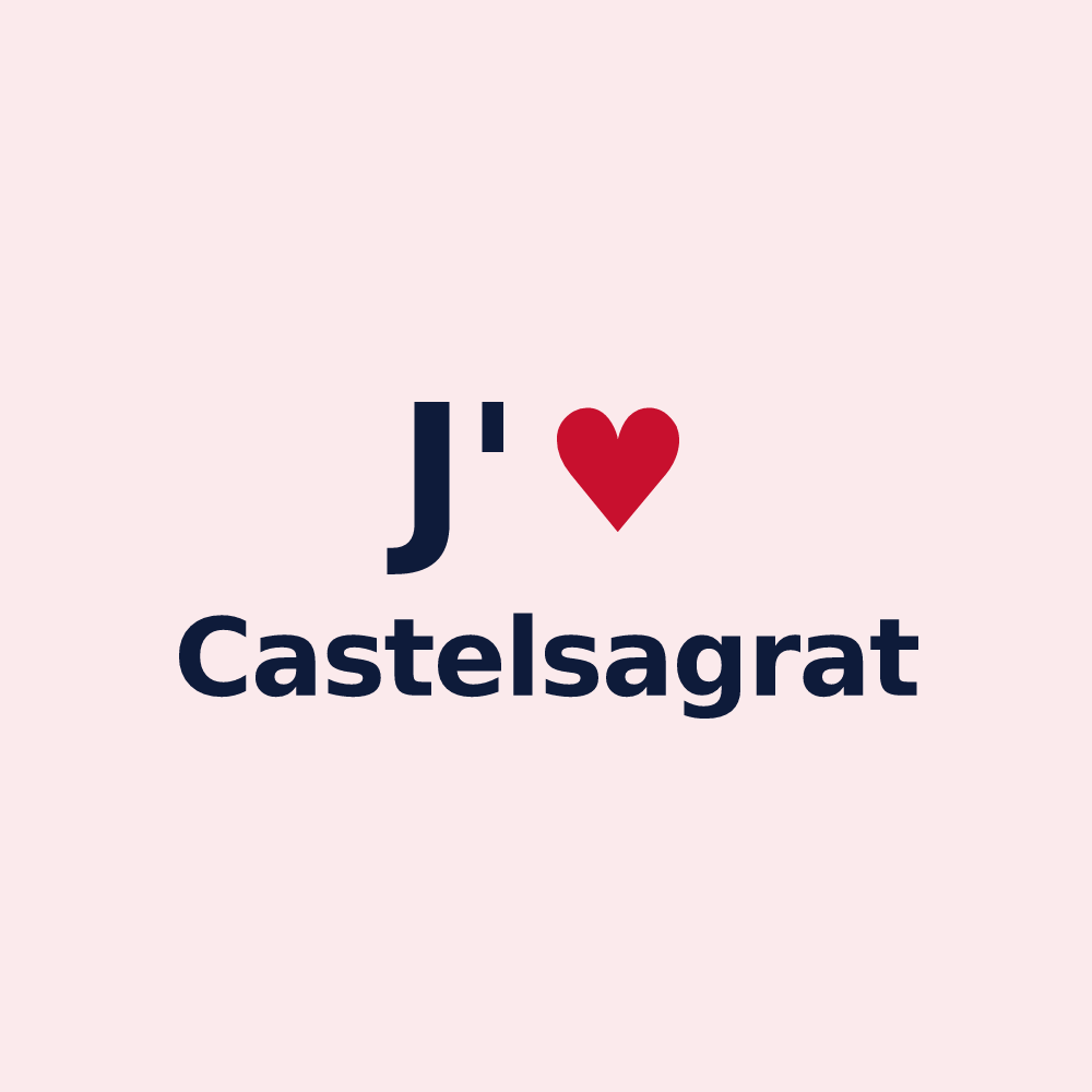 Magnet personnalisé Castelsagrat — design J'aime Castelsagrat