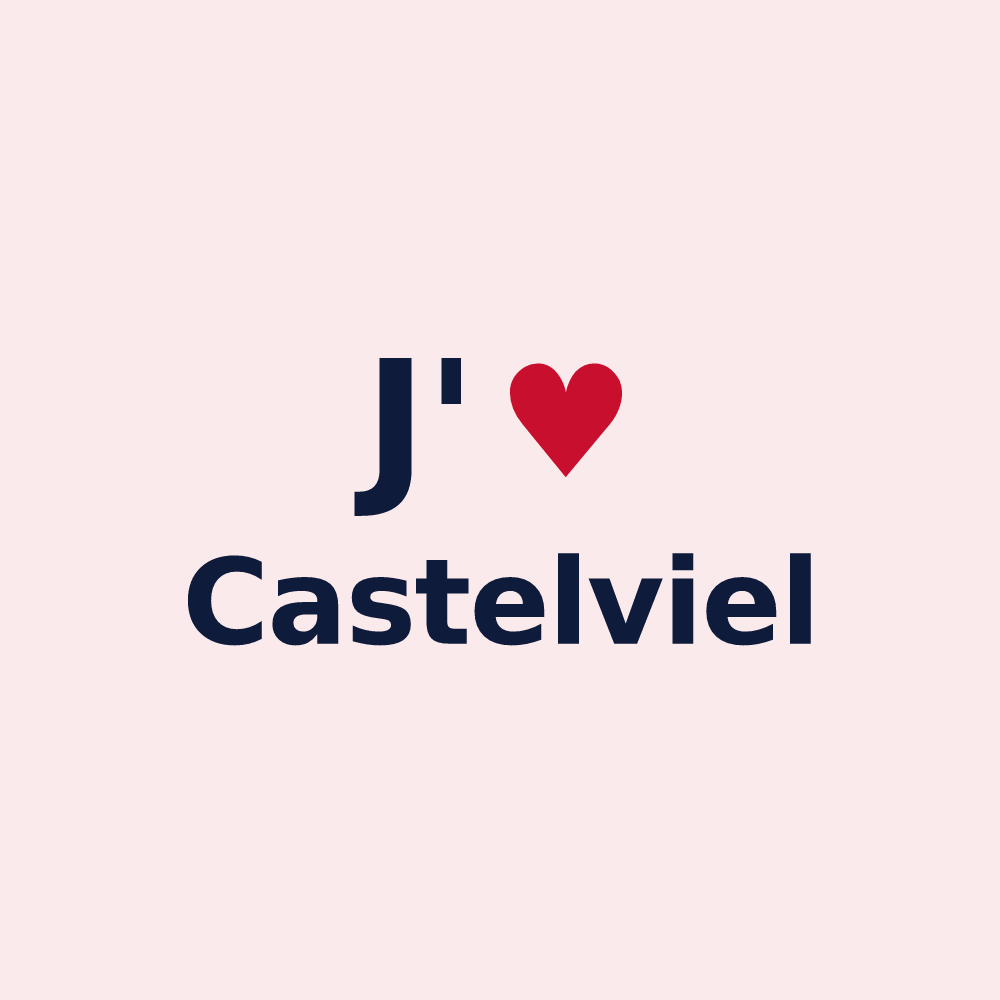Magnet personnalisé Castelviel — design J'aime Castelviel