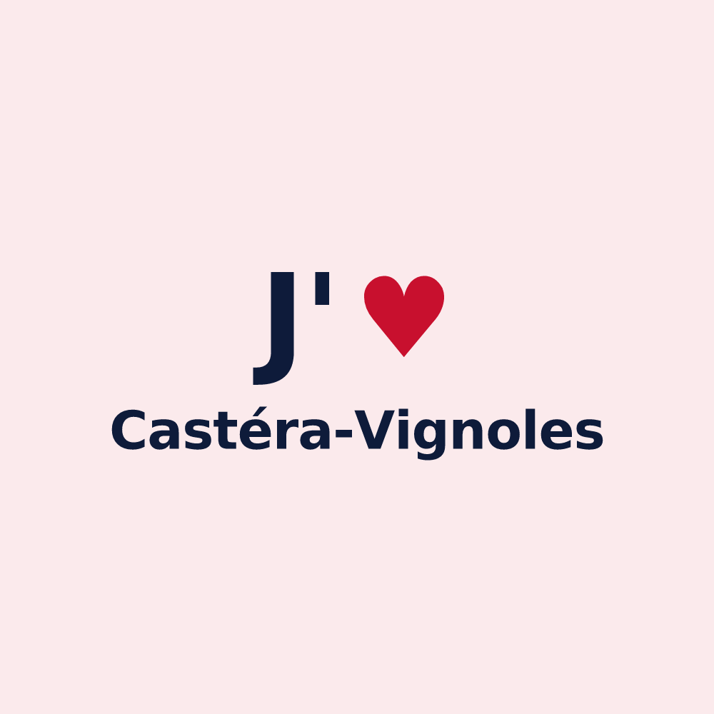 Magnet personnalisé Castéra-Vignoles — design J'aime Castéra-Vignoles